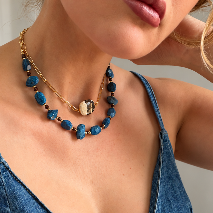 Azura Lapis Statement Necklace