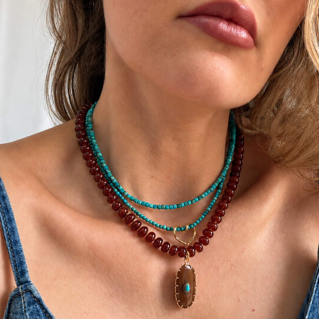 Sorrel Beaded Stone Candy Necklace