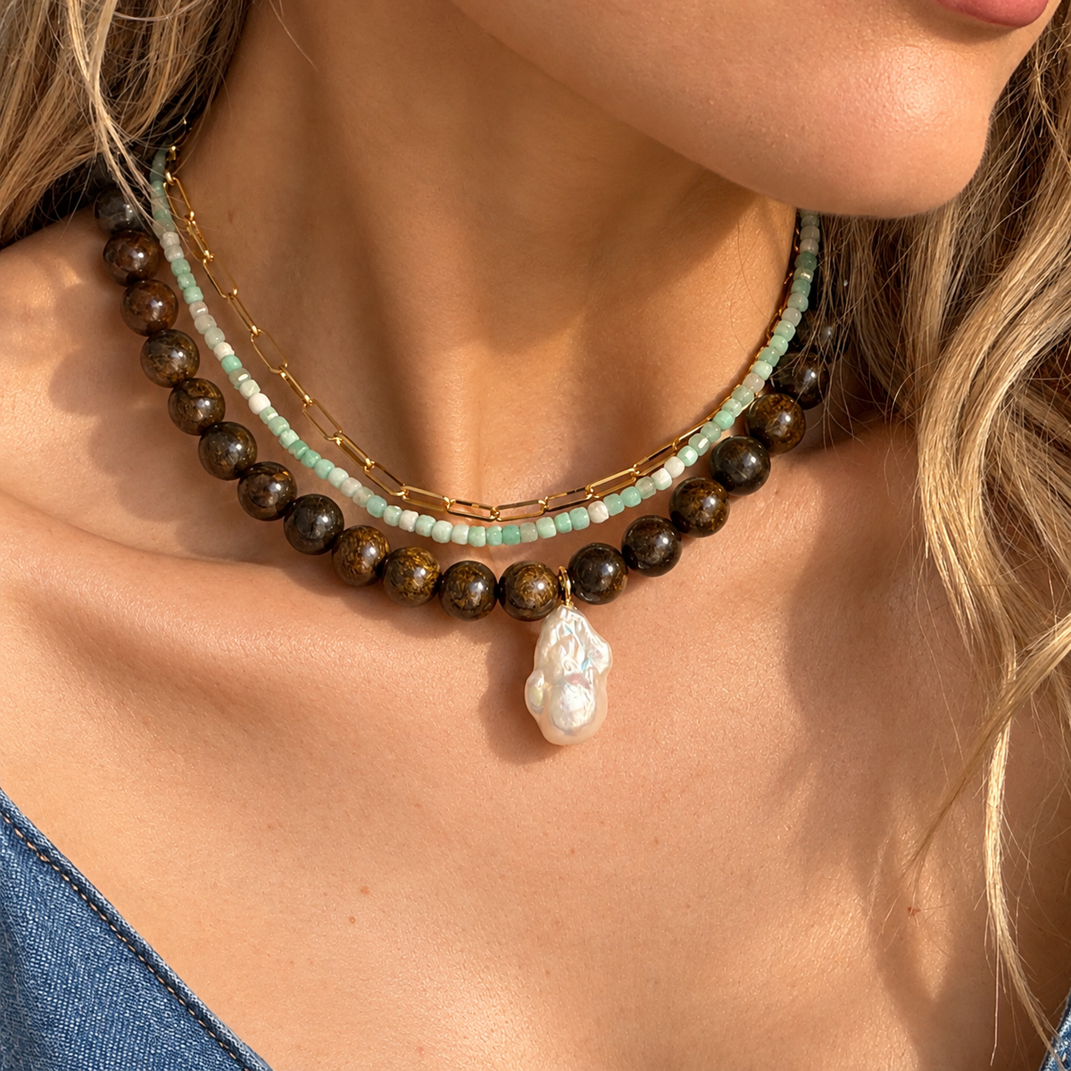 Prairie Pearl Beaded Necklace