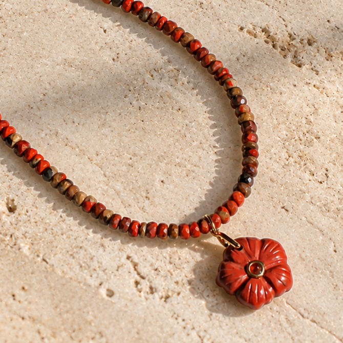 Pippa Red Jasper Semi Precious Necklace