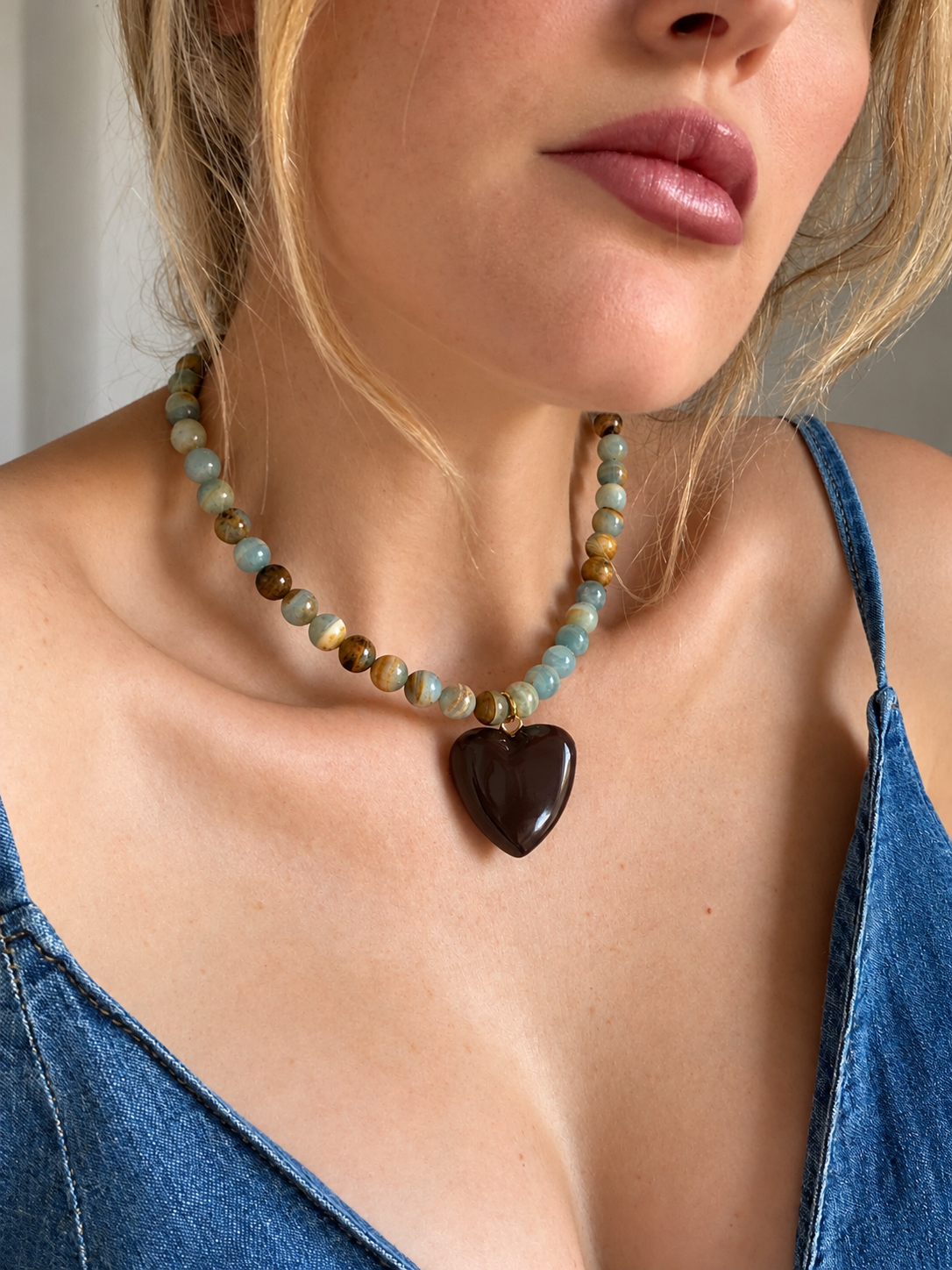 Hazel Heart Gemstone Layering Necklace