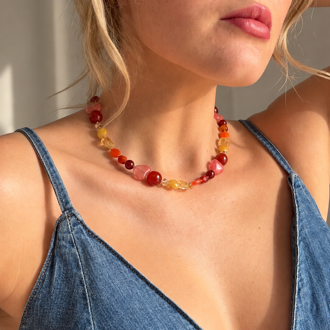 Sangria Gemstone Layering Necklace