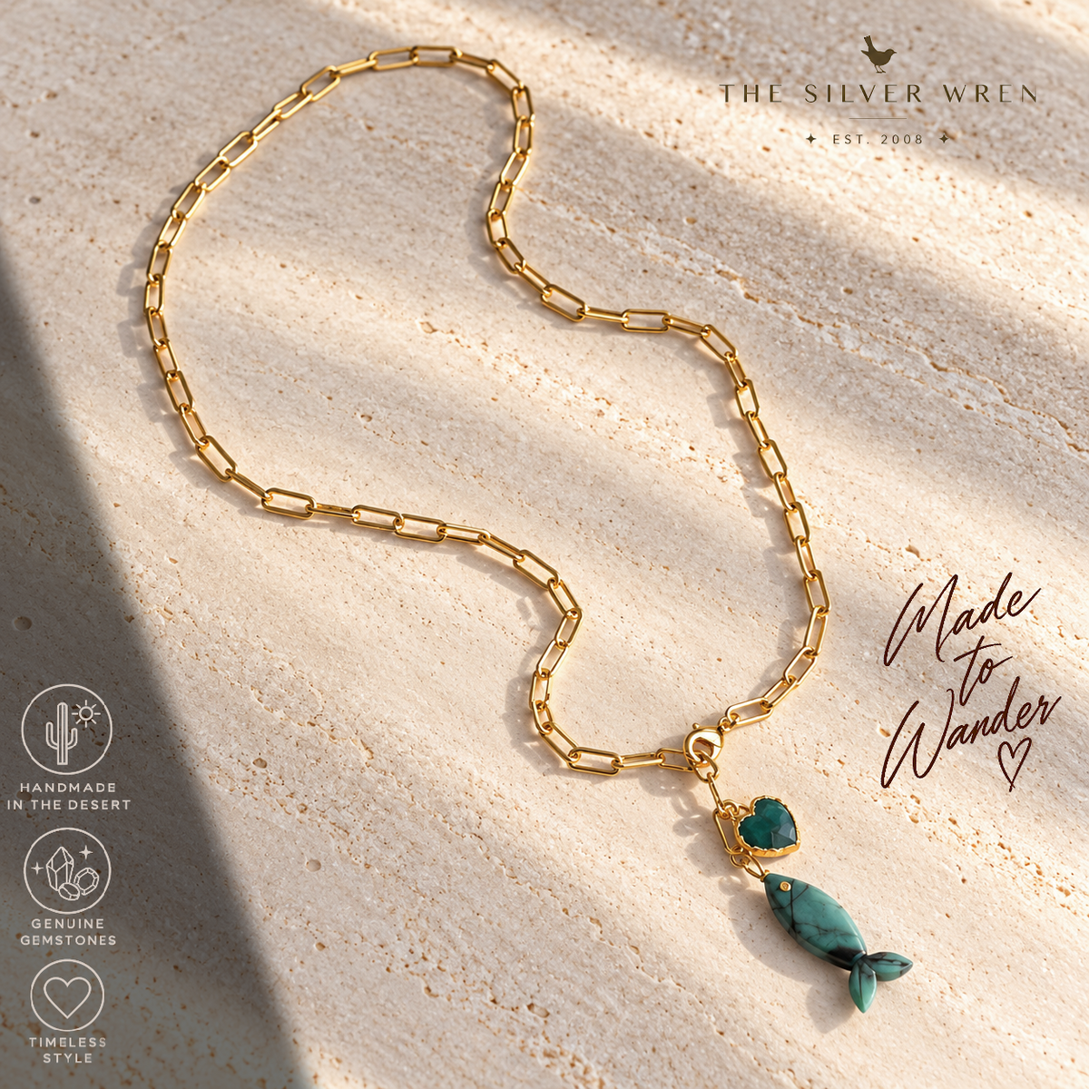 Wander Emerald Charm Necklace