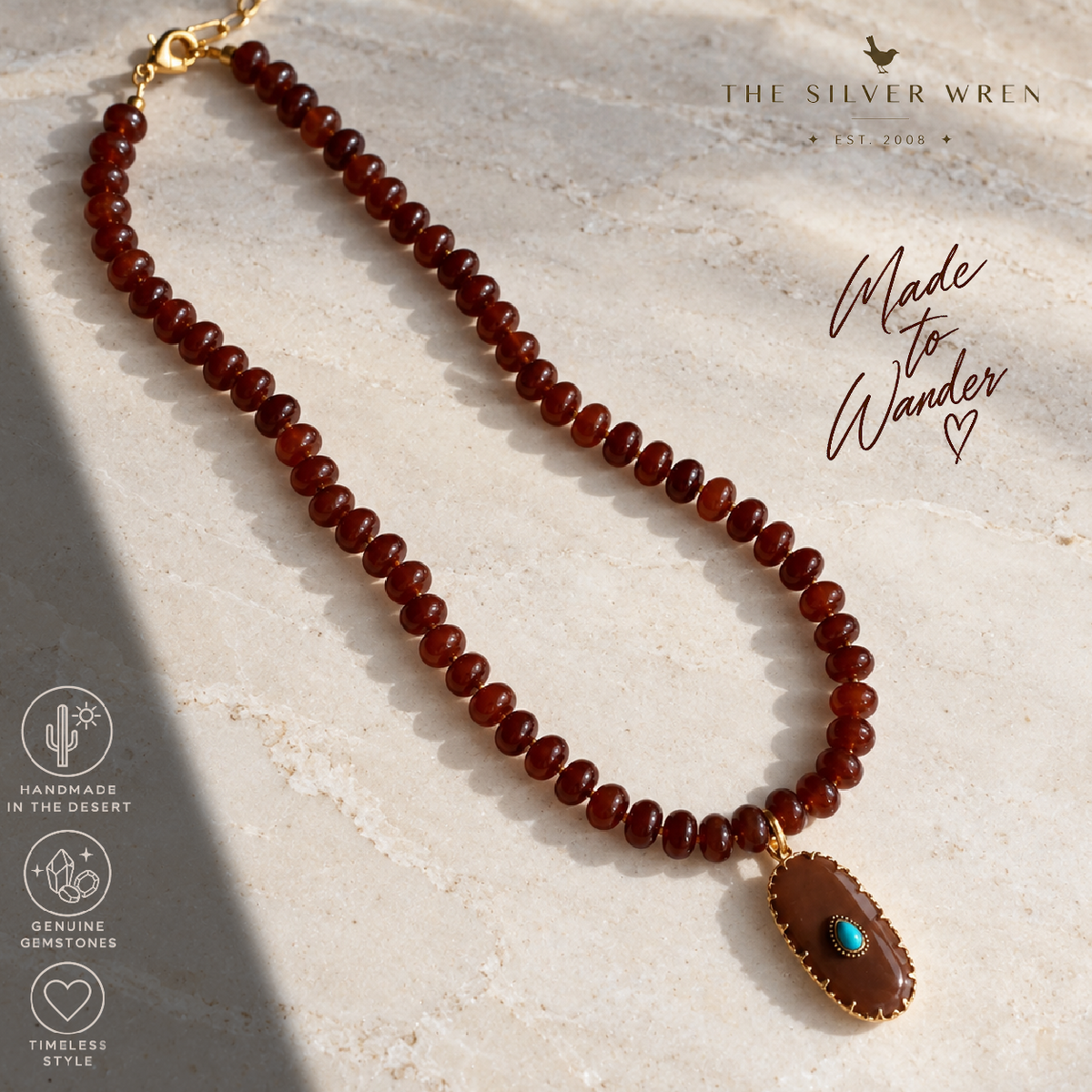 Sorrel Beaded Stone Candy Necklace