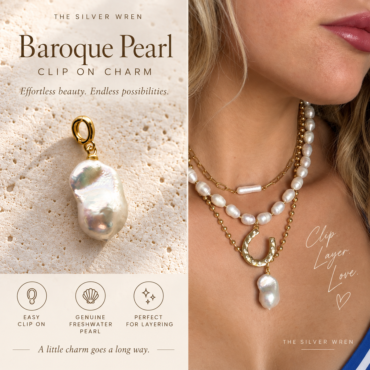 Baroque Pearl Clip-On Charm -  Gifts for Her