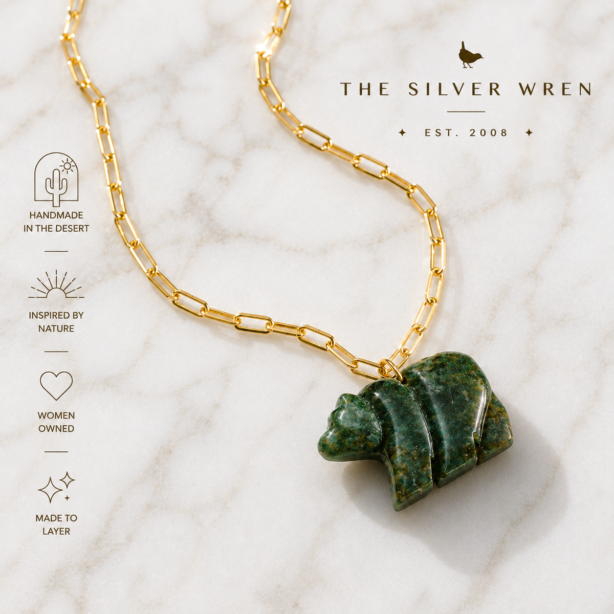 Western Bear Pendant Necklace