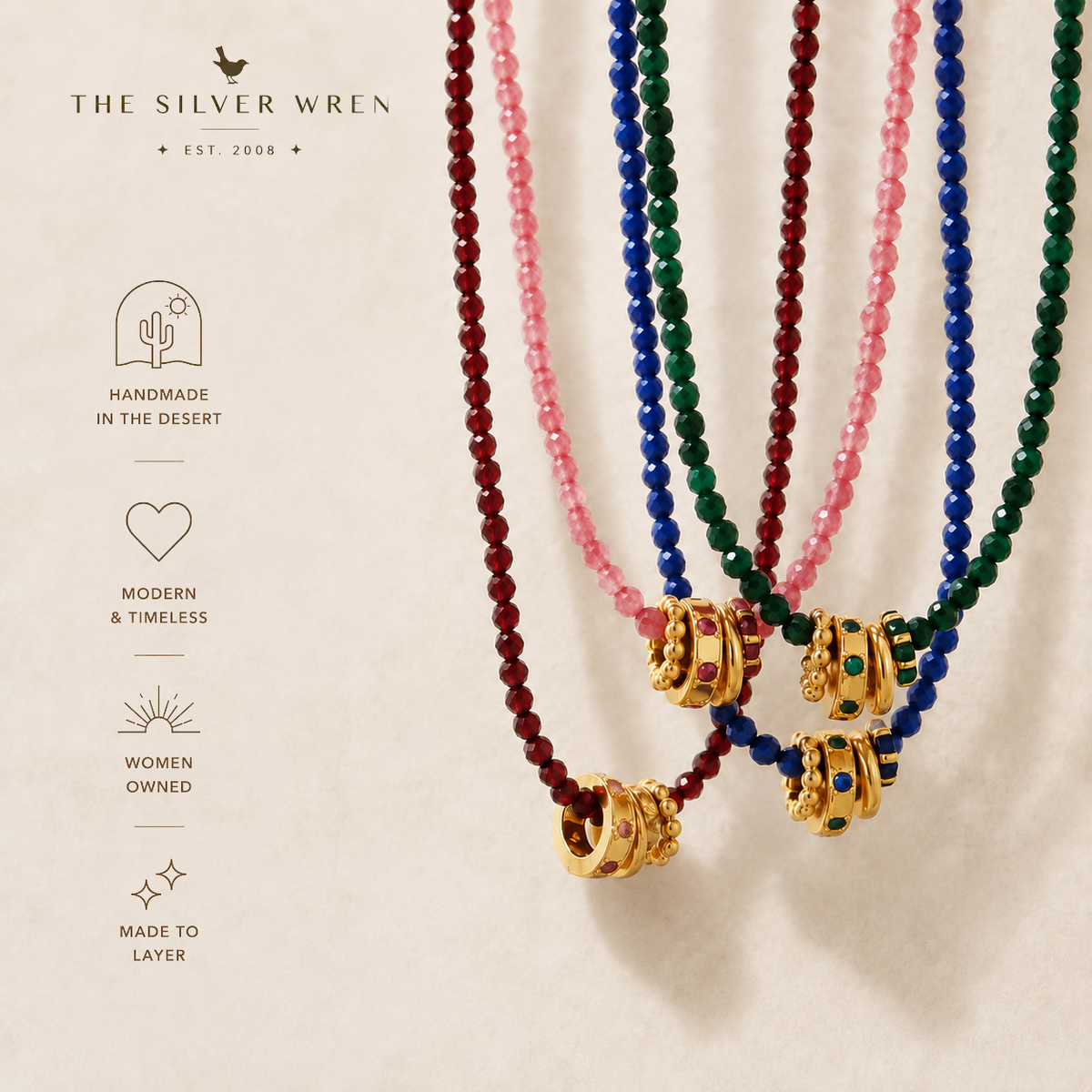 Semi Precious Stone Layering Necklaces