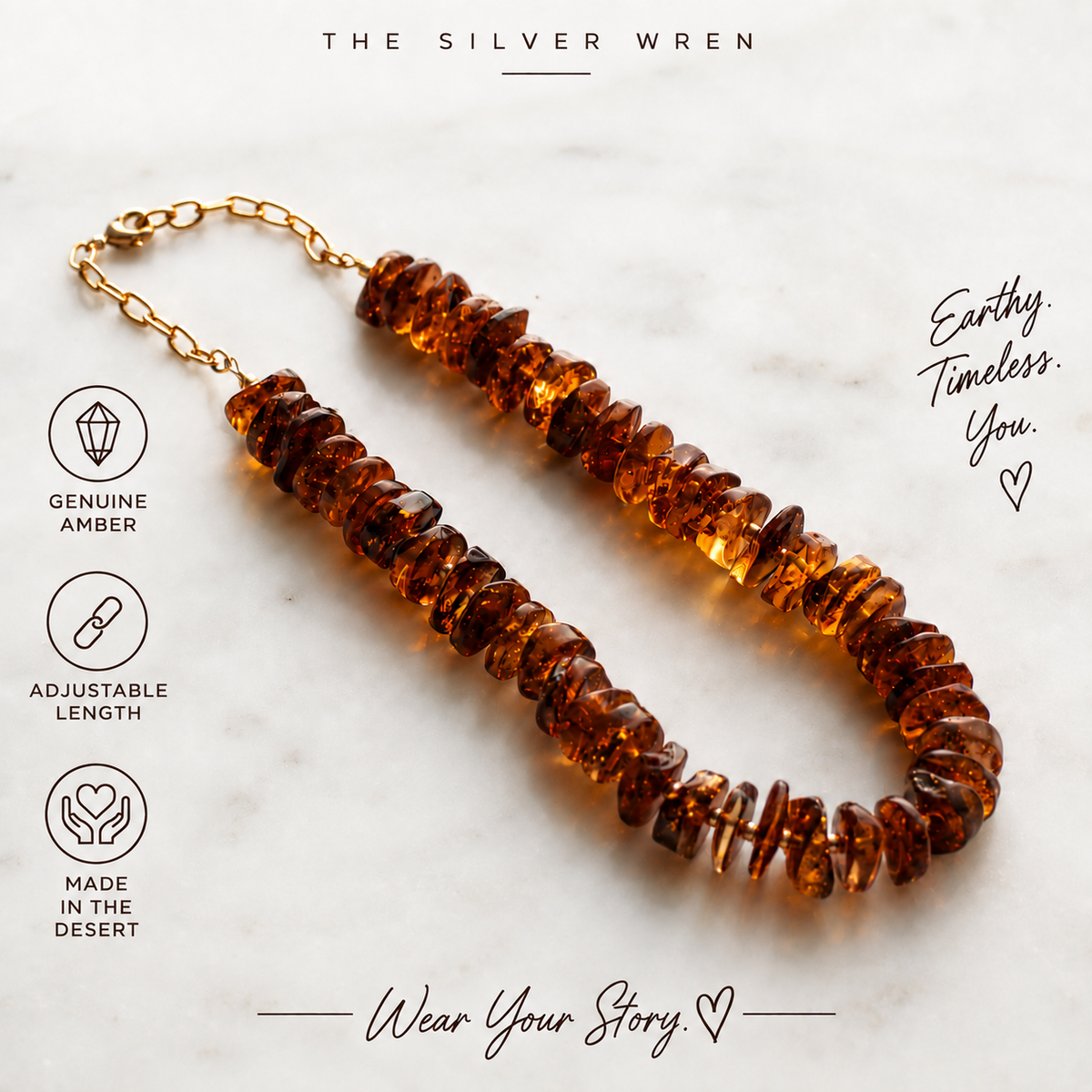 Cognac Amber Statement Necklace
