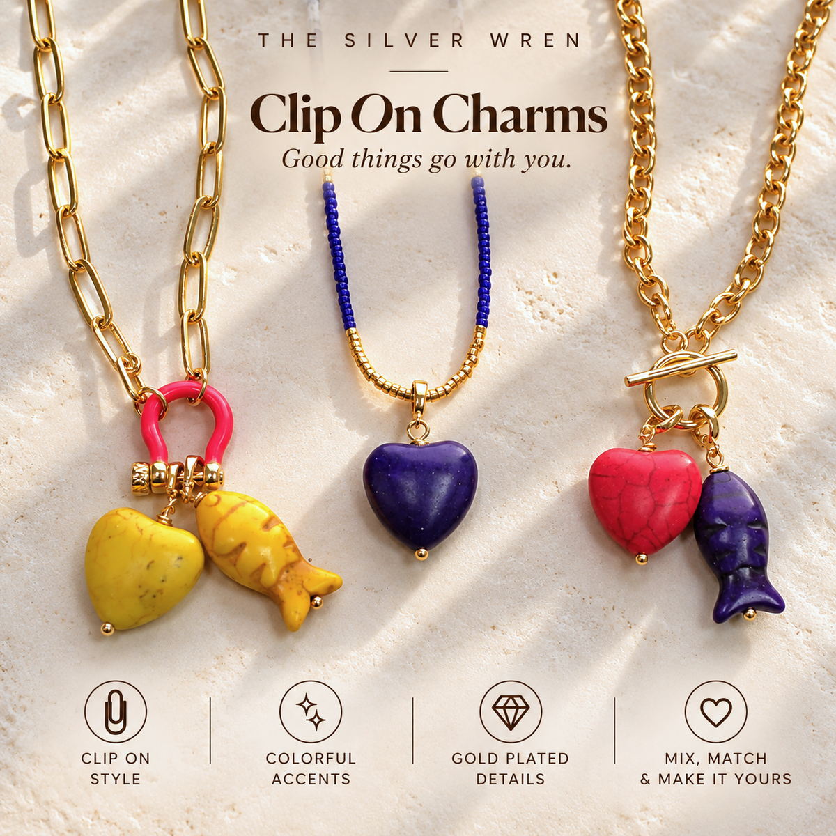 Colorful Fish Clip on Charm -  Individual charms to add on