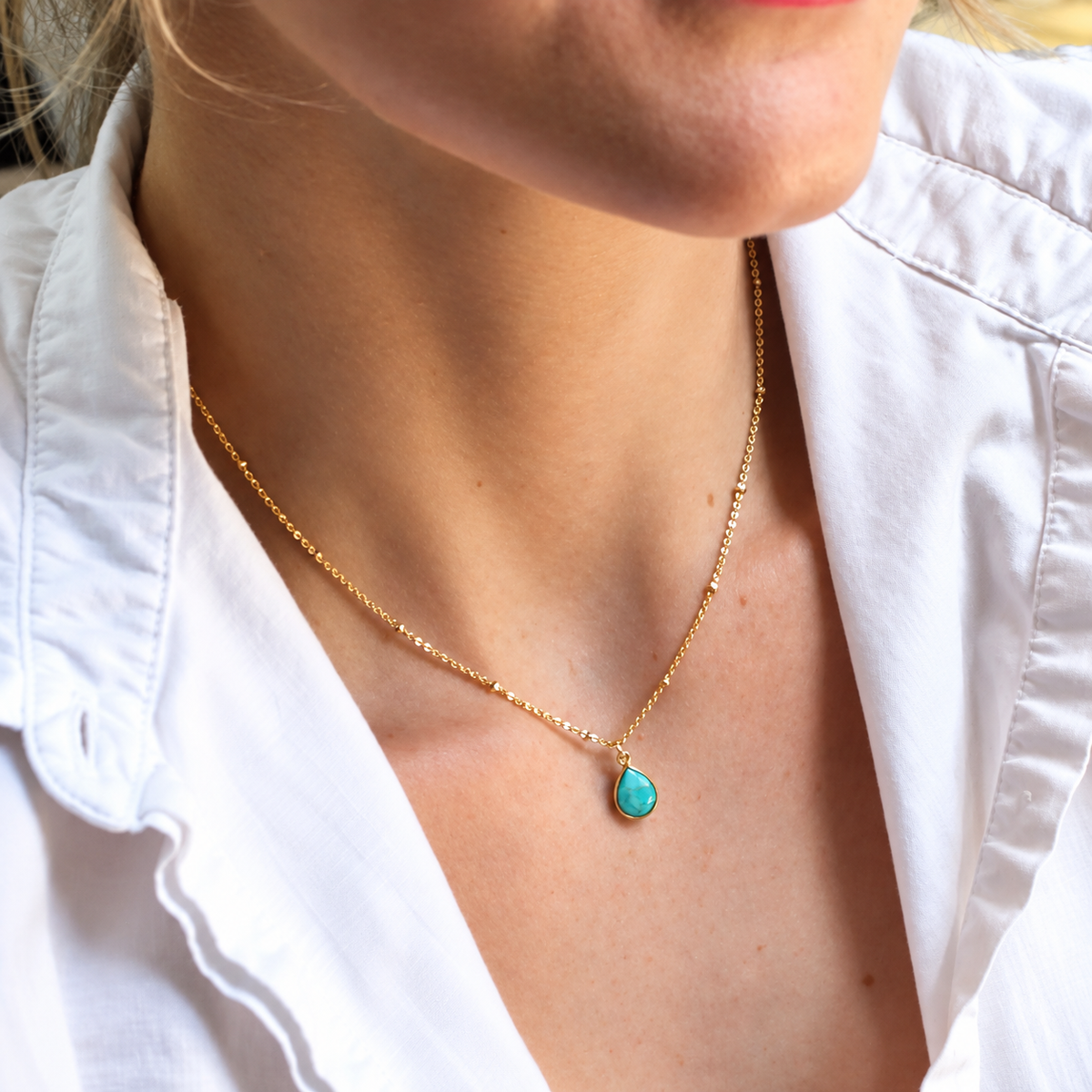 Cori Turquoise Drop Necklace