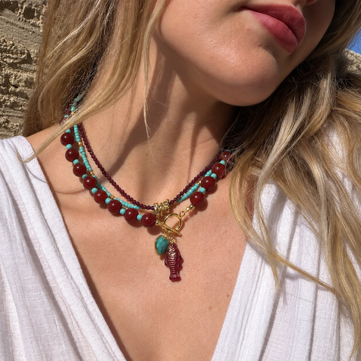 Coti Carnelian Toggle Necklace