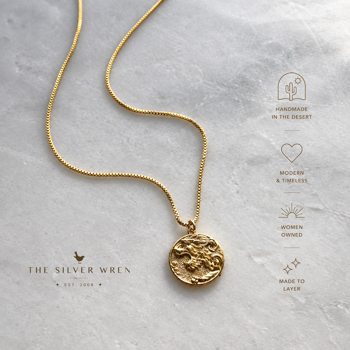 Courageous Gold Medallion Necklace