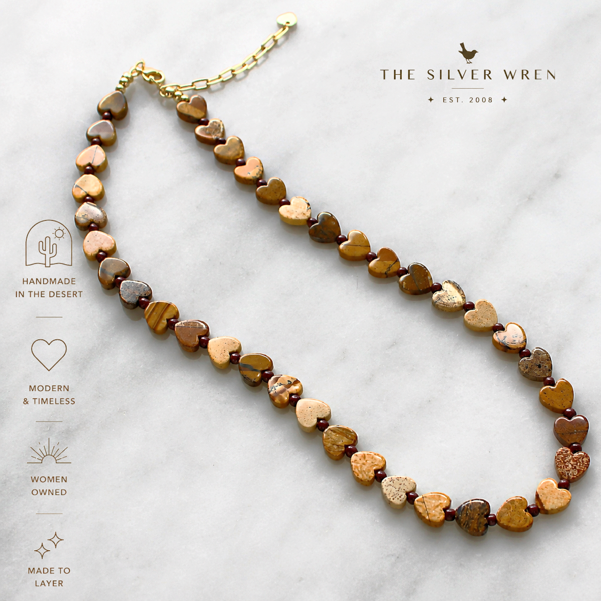 Desert Darling Heart Beaded Necklace
