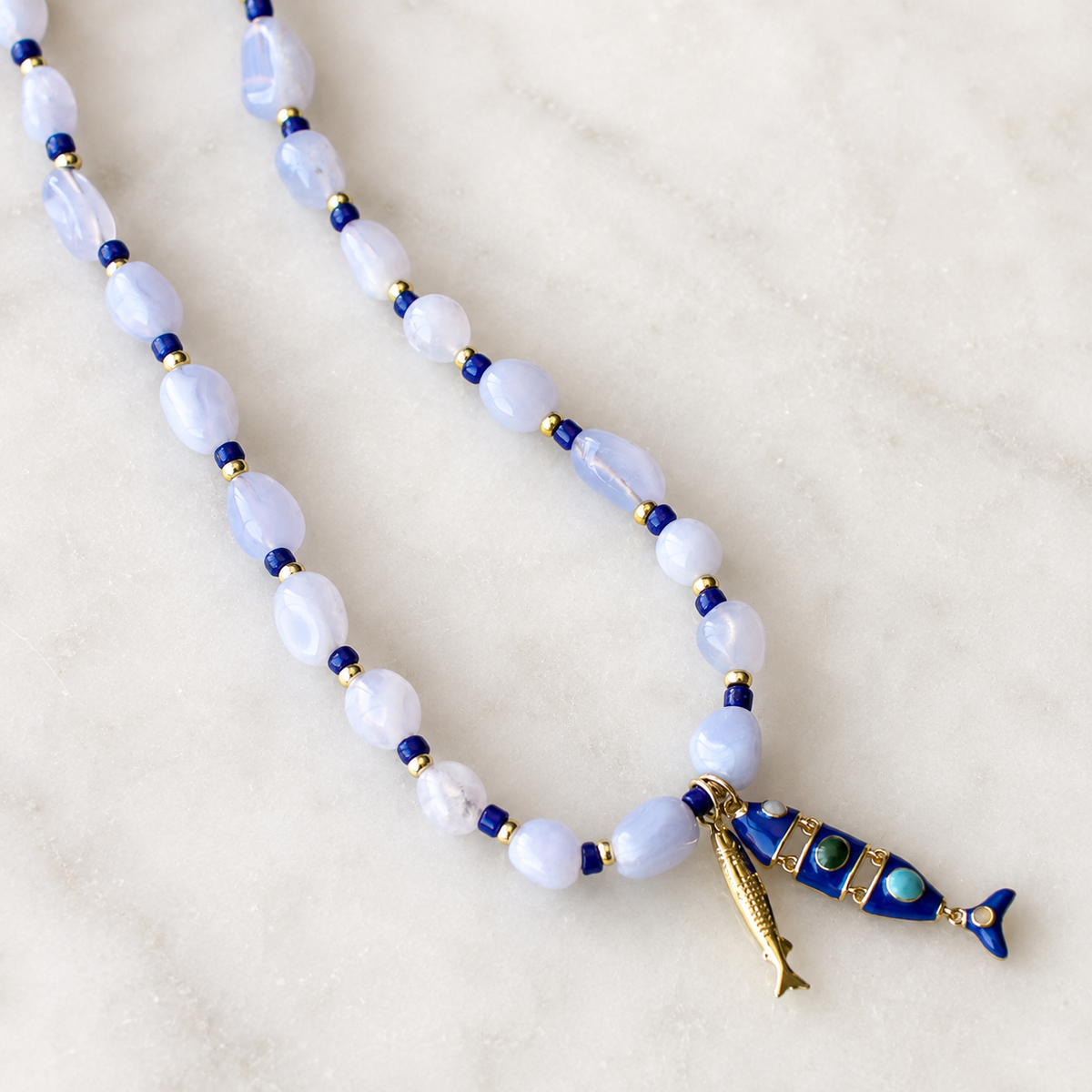 Echo Beaded Fish Necklace