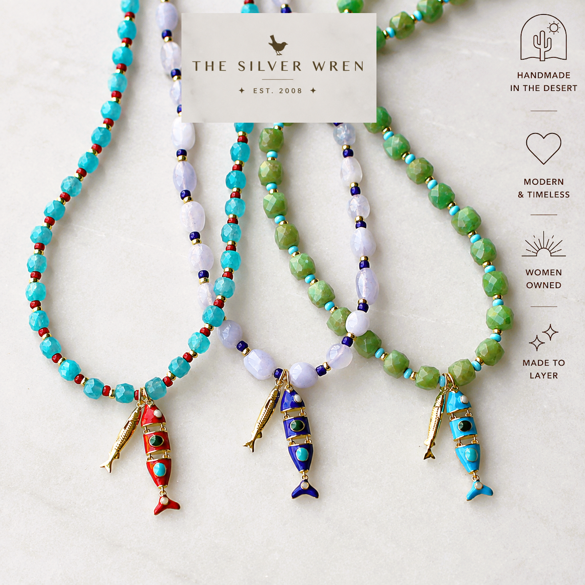 Echo Beaded Fish Necklace