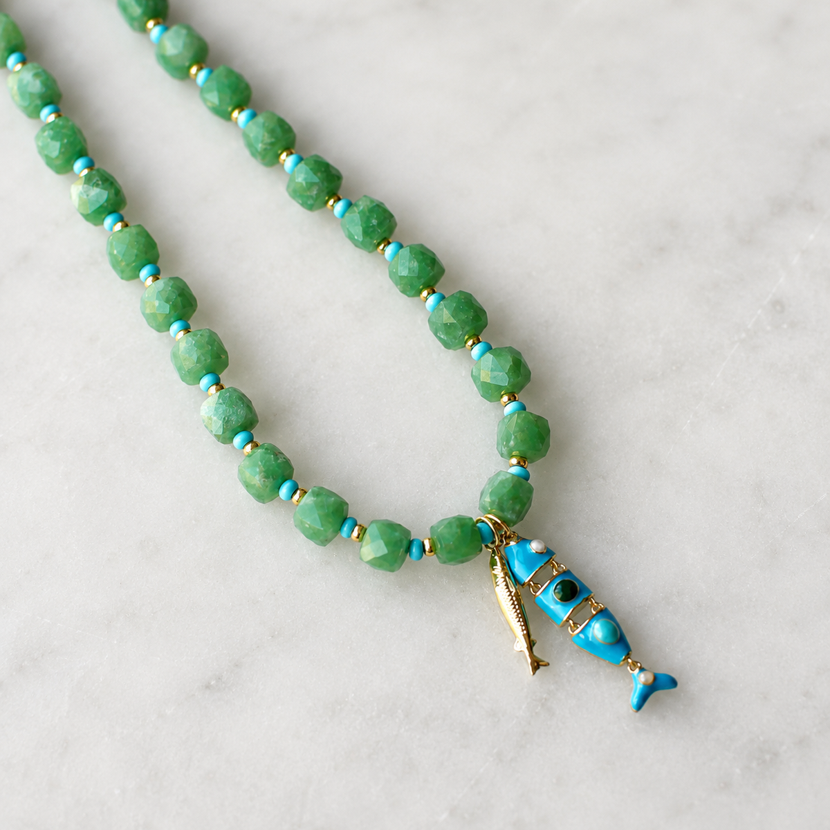 Echo Beaded Fish Necklace