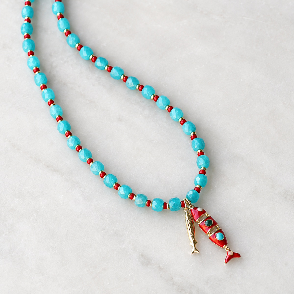 Echo Beaded Fish Necklace