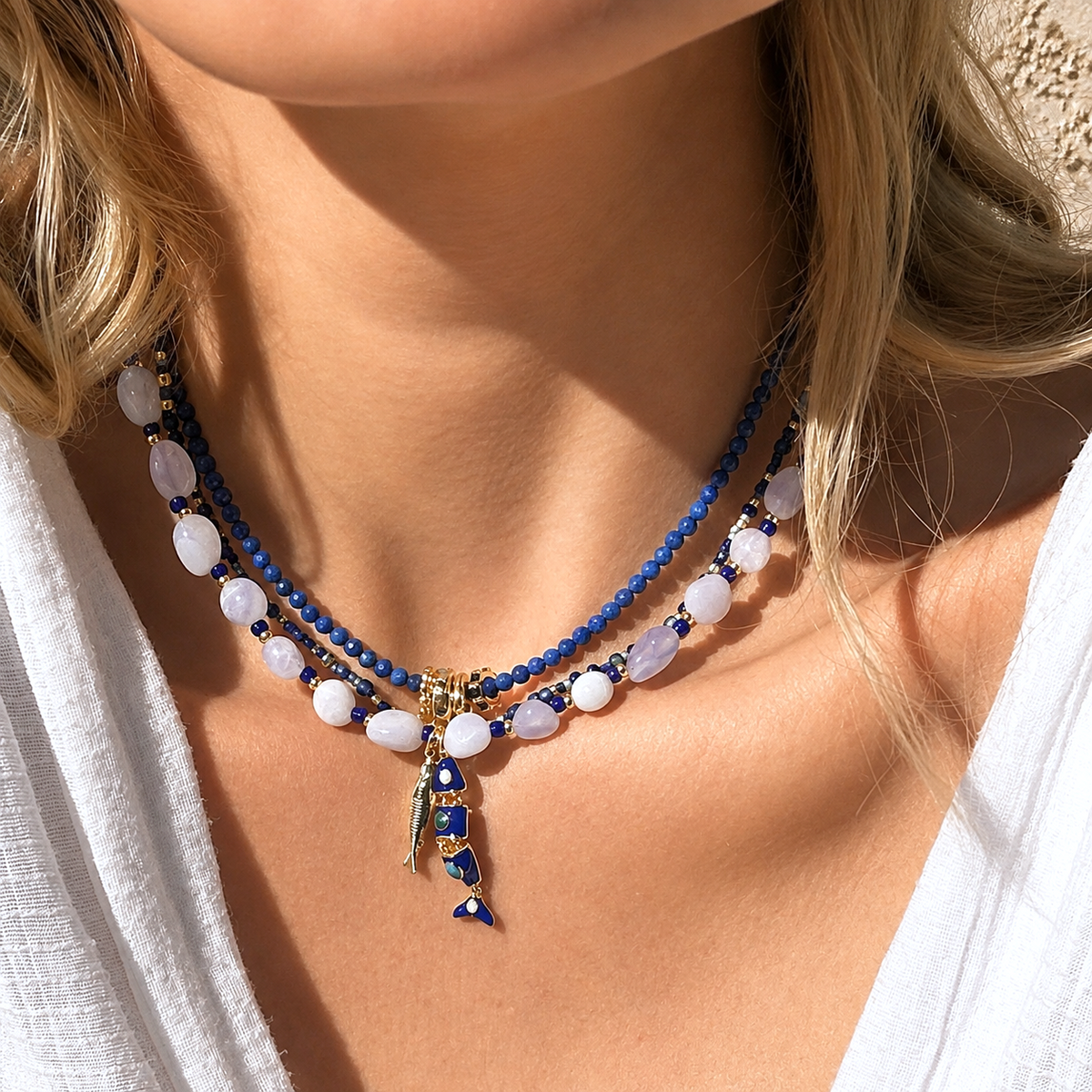 Echo Beaded Fish Necklace