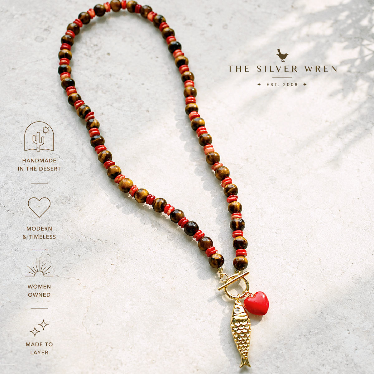 Ember Tiger's Eye Toggle Necklace