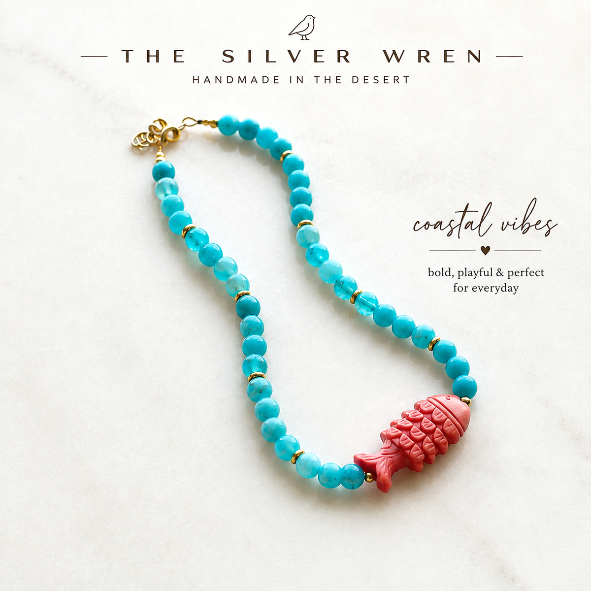 Essie 2 Beaded Fish Necklace