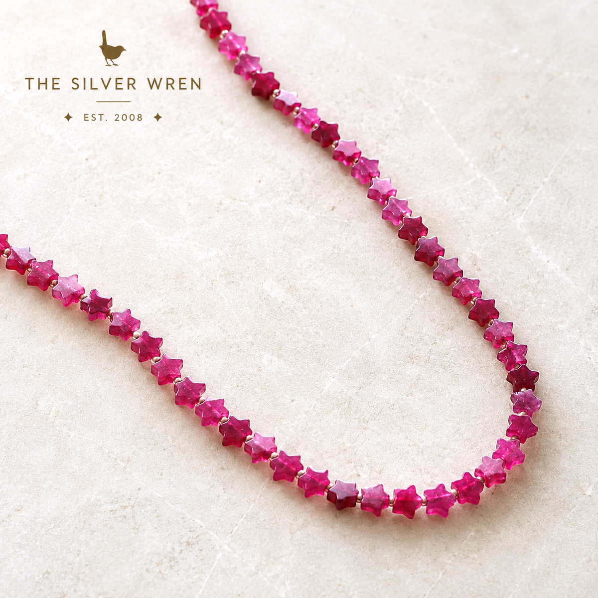 Fuchsia Star Jade Necklace