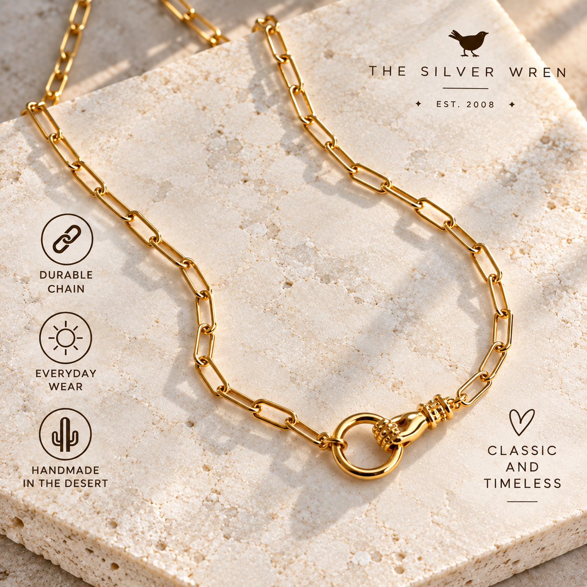 Gold Hand Pendant Necklace