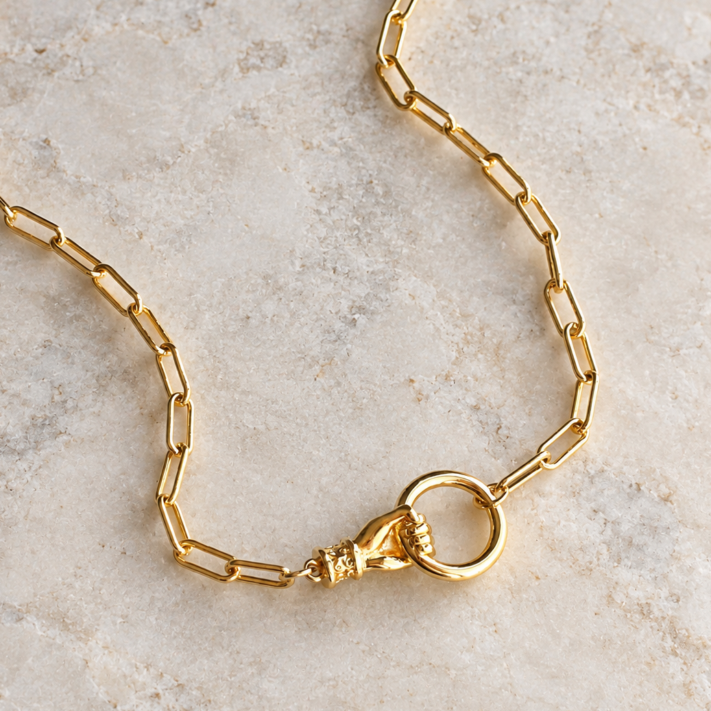 Gold Hand Pendant Necklace