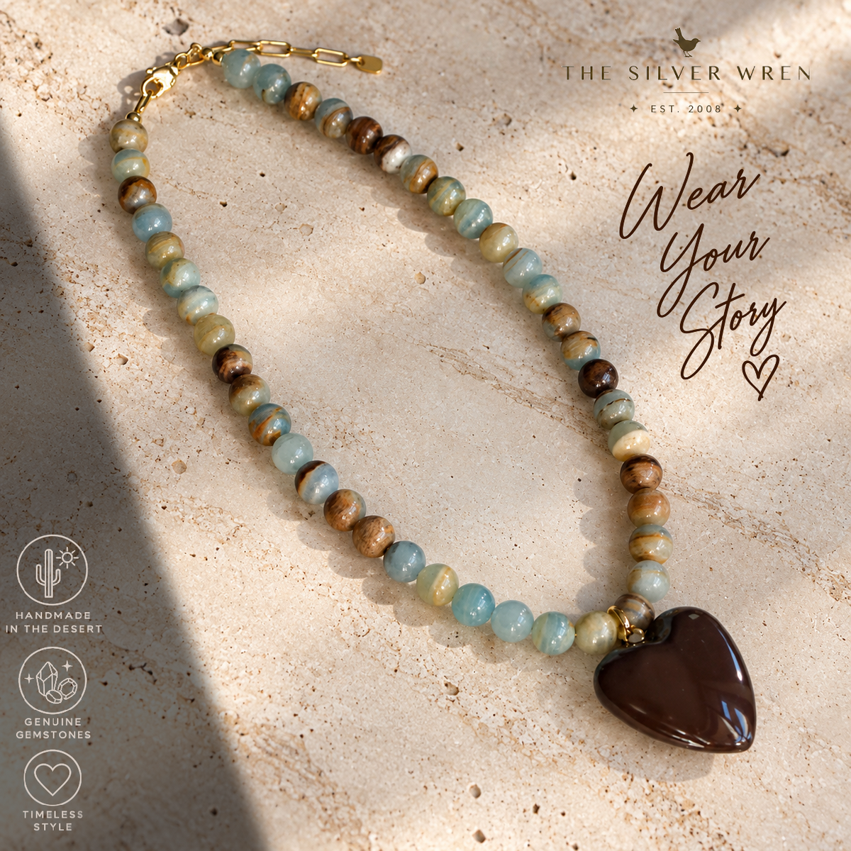 Hazel Heart Gemstone Layering Necklace