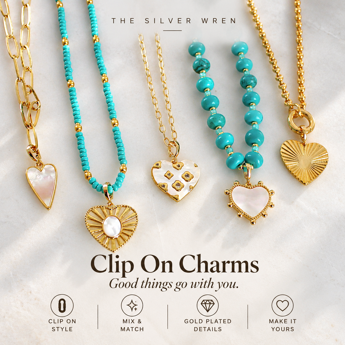 Favorite Hearts Clip-On Charm -  Charms for Jewelry
