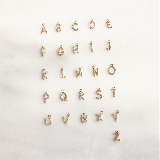 Pave Letter Add On Charm