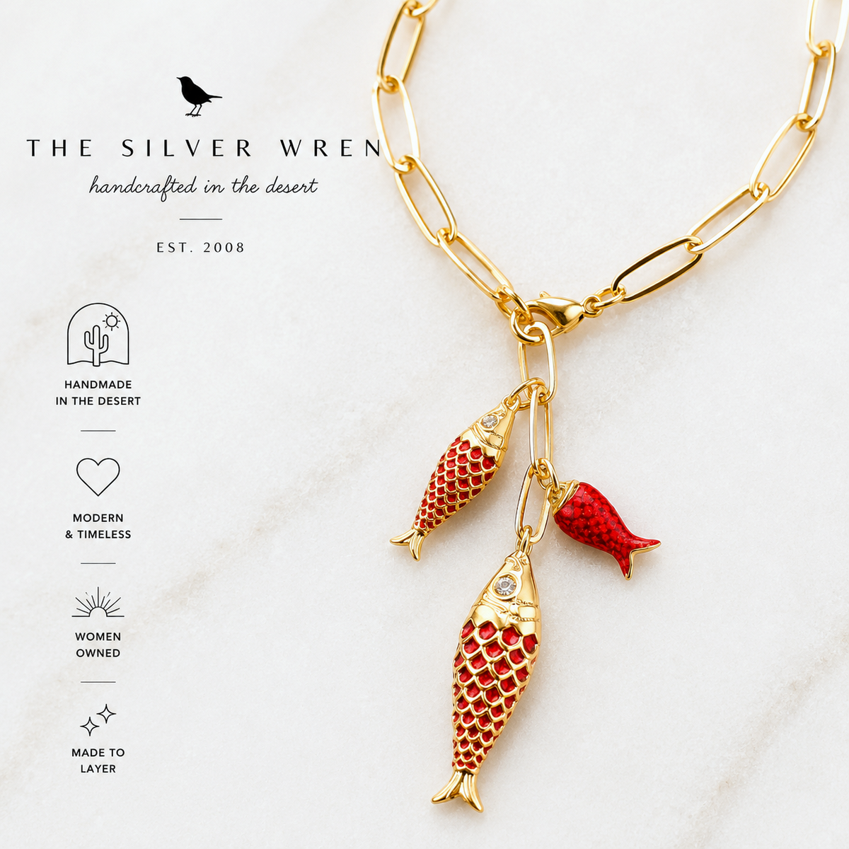 Lucky Catch Fish Pendant Necklace