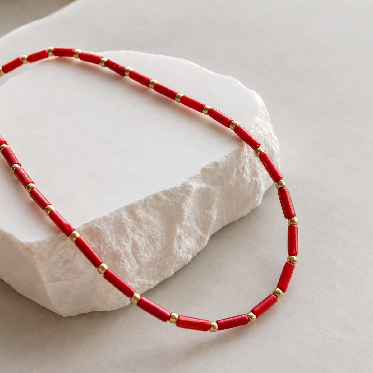 Red Coral Layering Necklaces