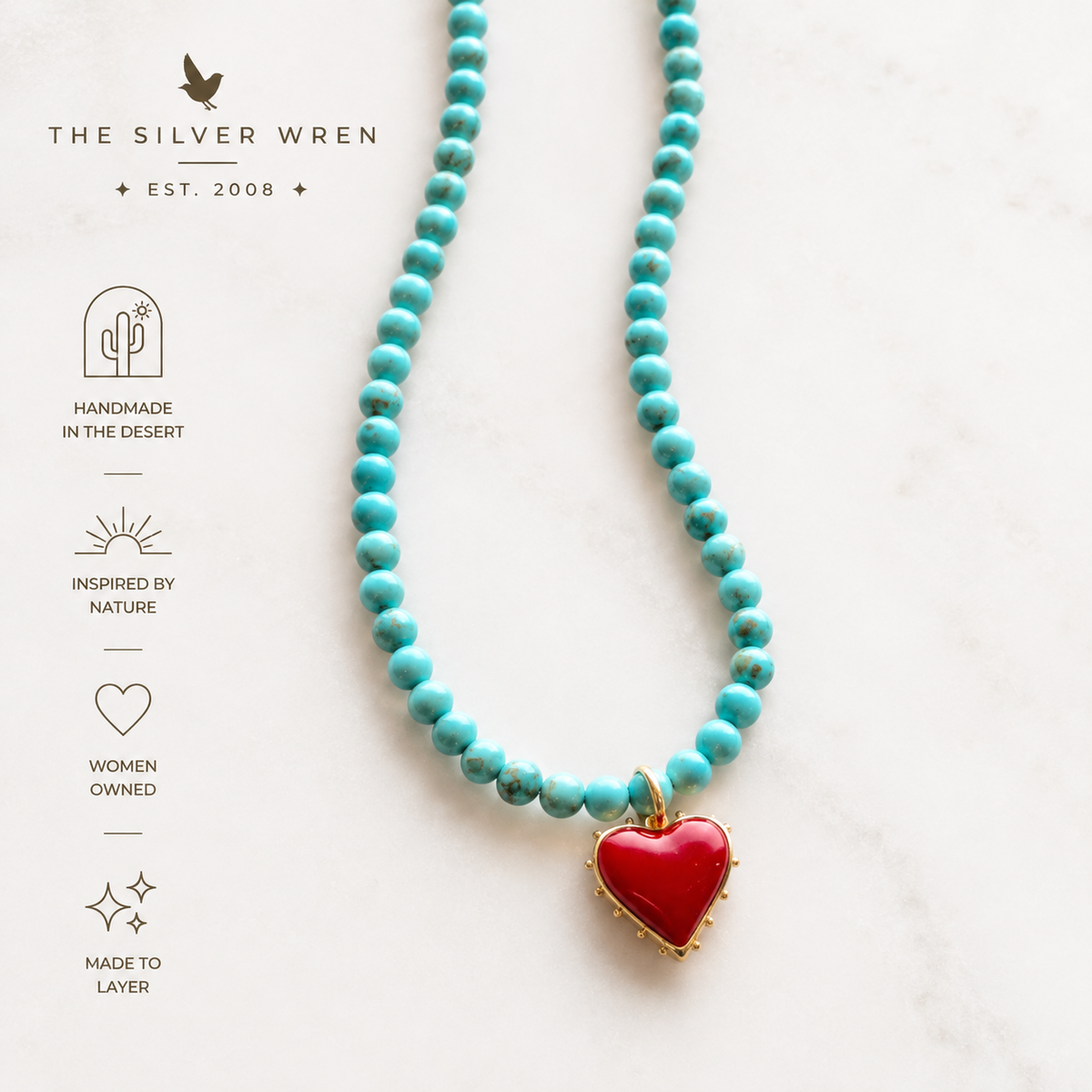 Rio Red Heart Pendant Necklace