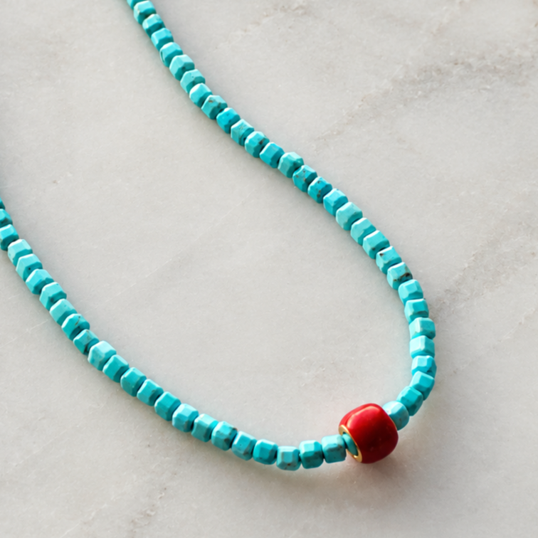 Rio Blue Bead Layering Necklace