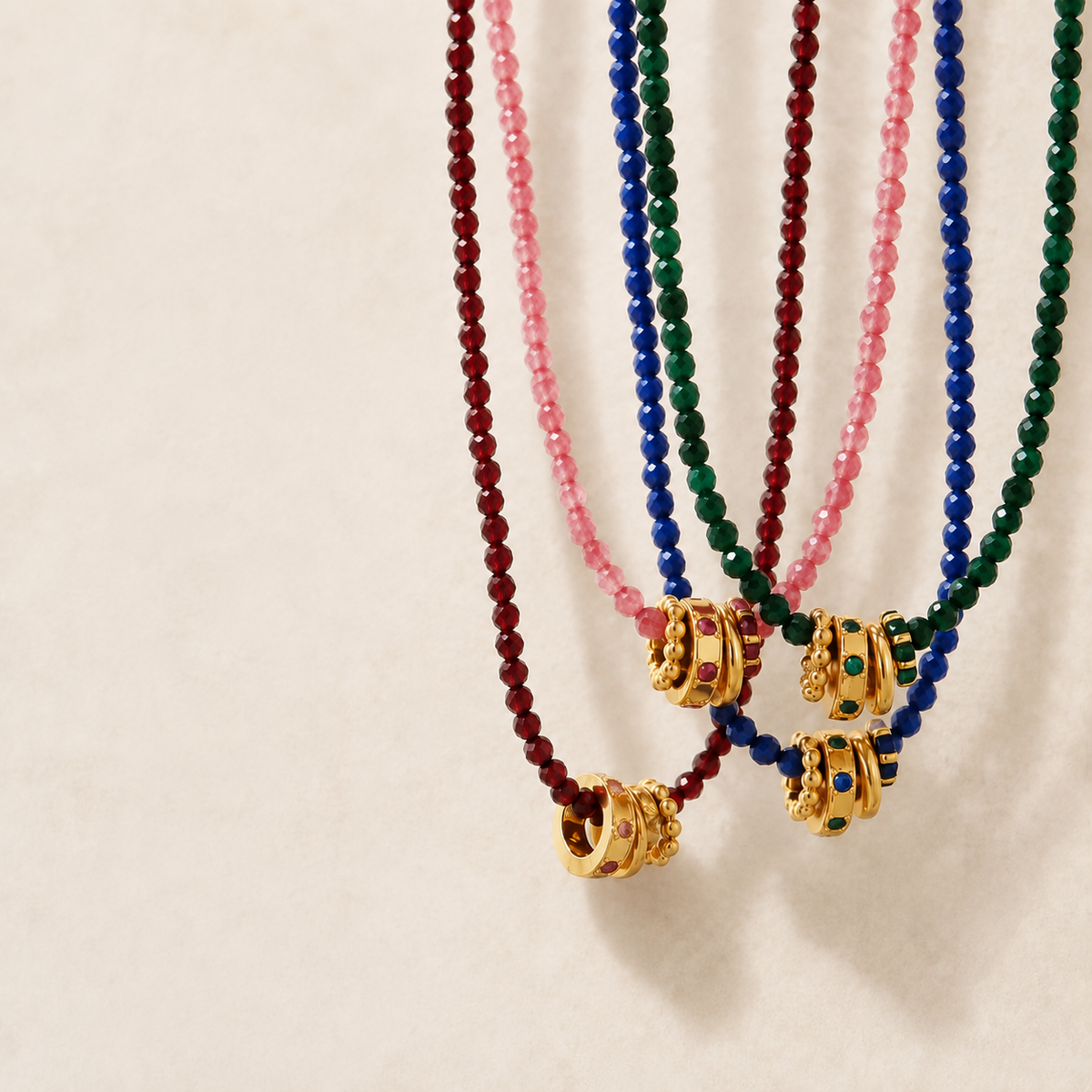 Semi Precious Stone Layering Necklaces