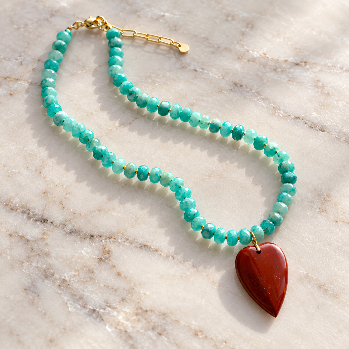 Sierra Heart Stone Candy Necklace