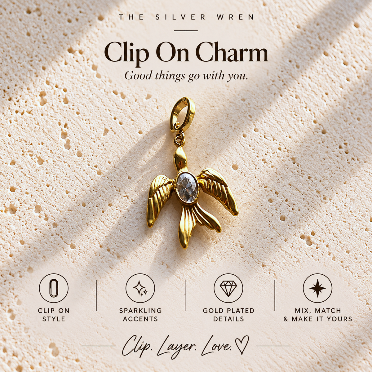 Swallow Clip on Charm -  Individual charms to add on