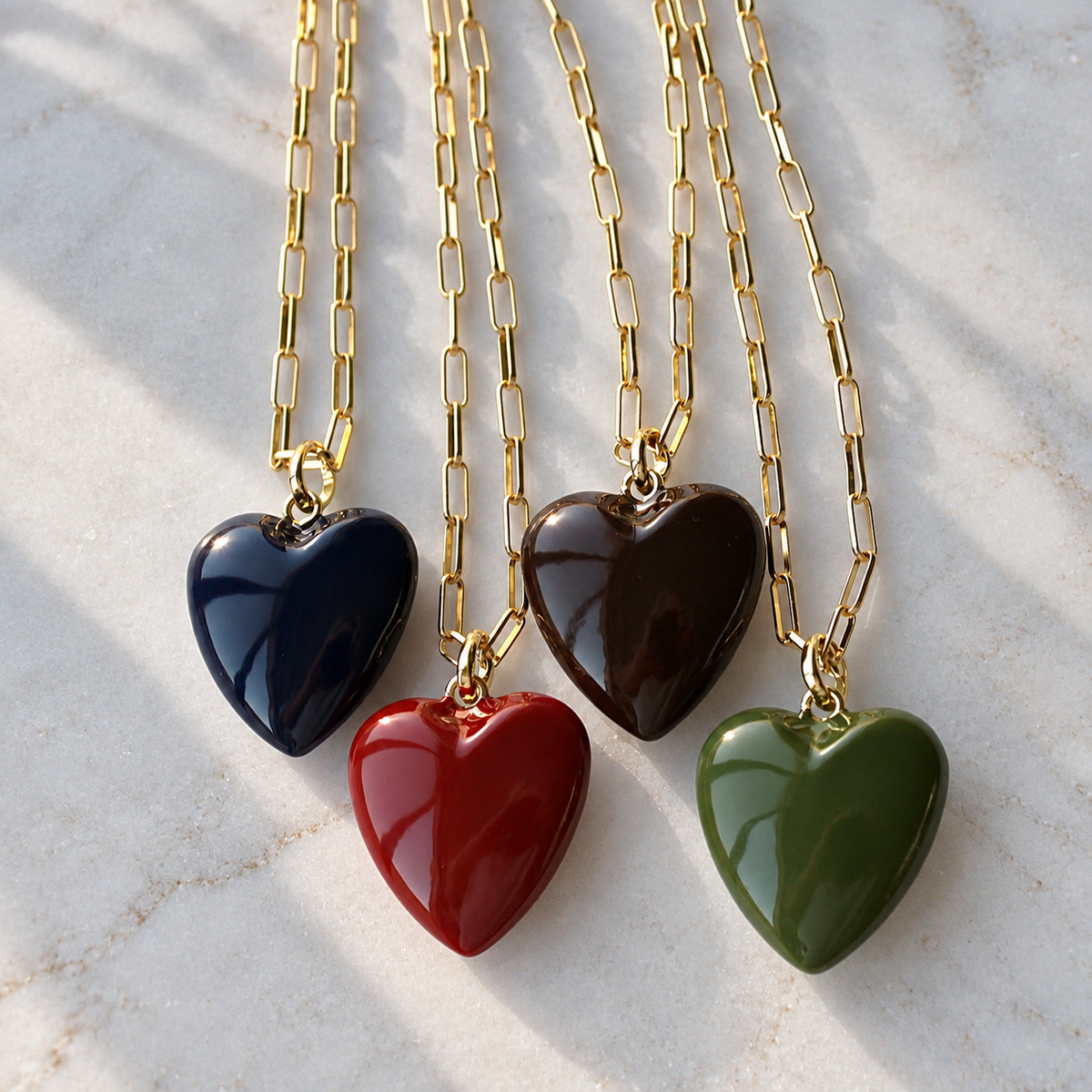 Wander Enamel Heart Medallion Necklace
