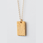 Hammered Rectangle Necklace - Choose your chain style