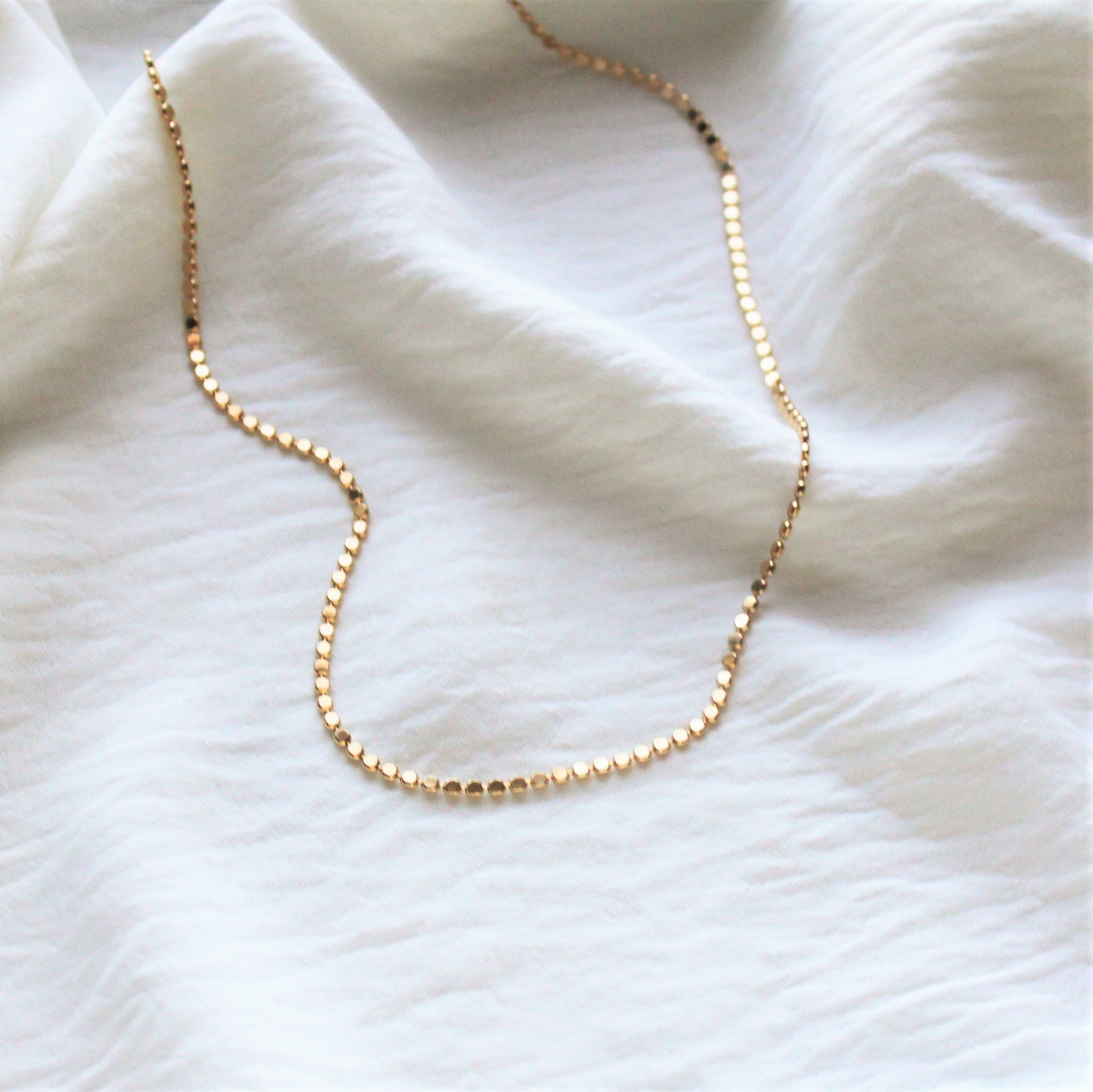 Dotted Gold Chain Necklace Layering Gold Necklace Minimalist 
