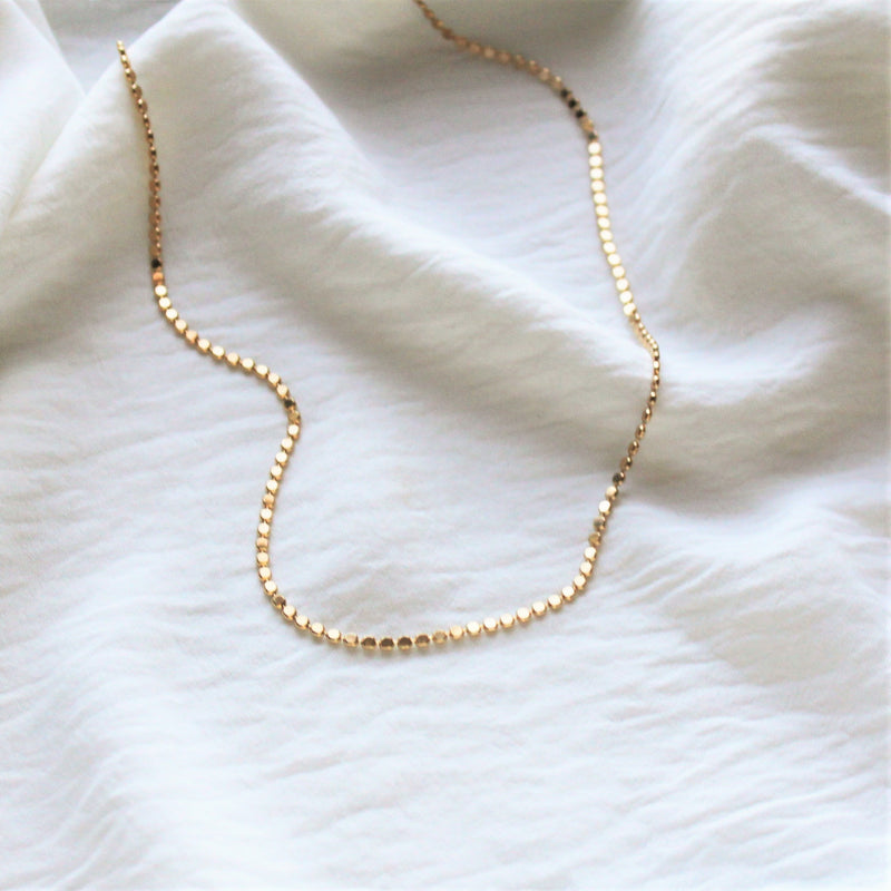 Flat Cable Chain Necklace 14K Yellow Gold Dây chuyền Vàng AMEJewellery– AME  Jewellery