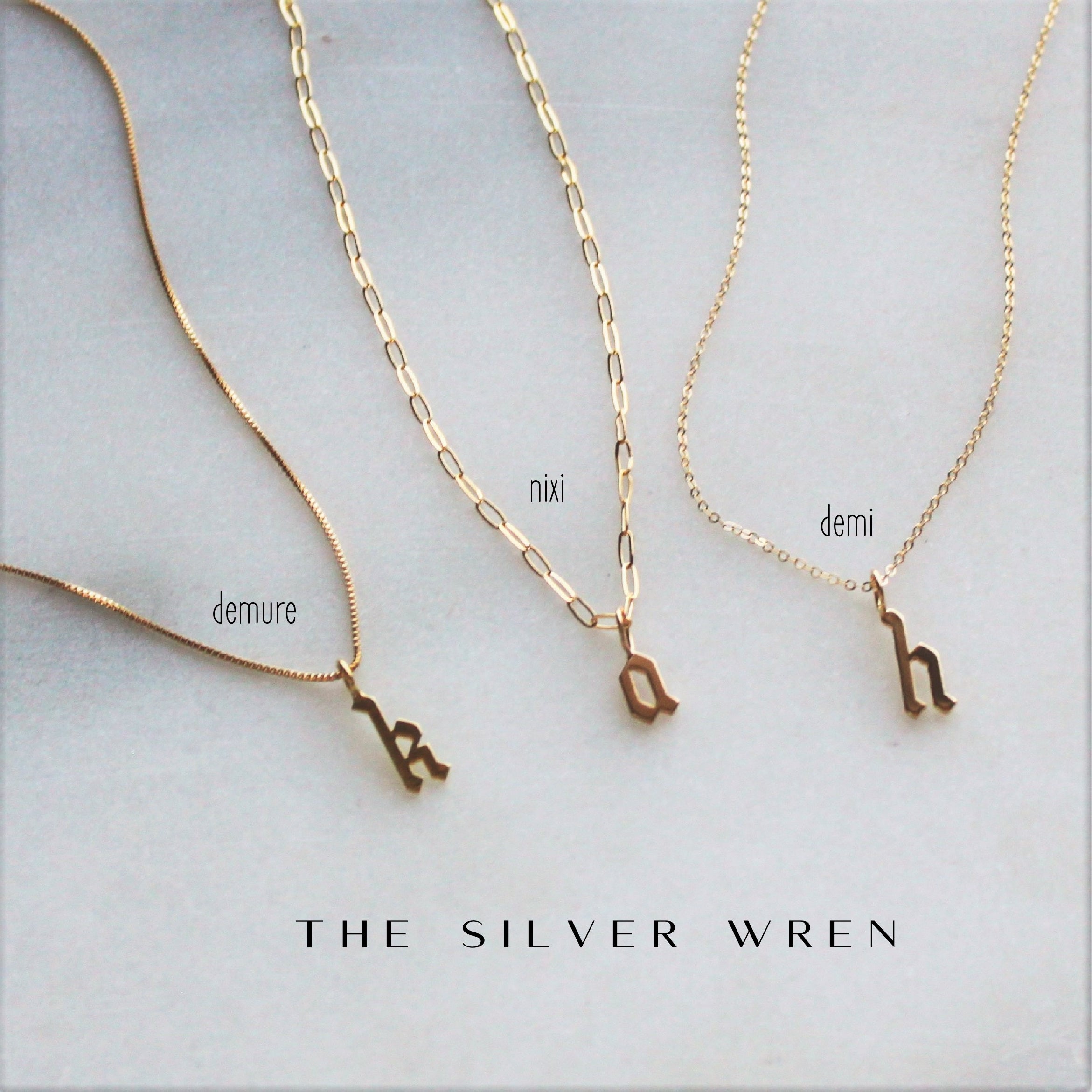 Sarah Chloe Amelia 14K Gold Gothic Initial Necklace | Neiman Marcus
