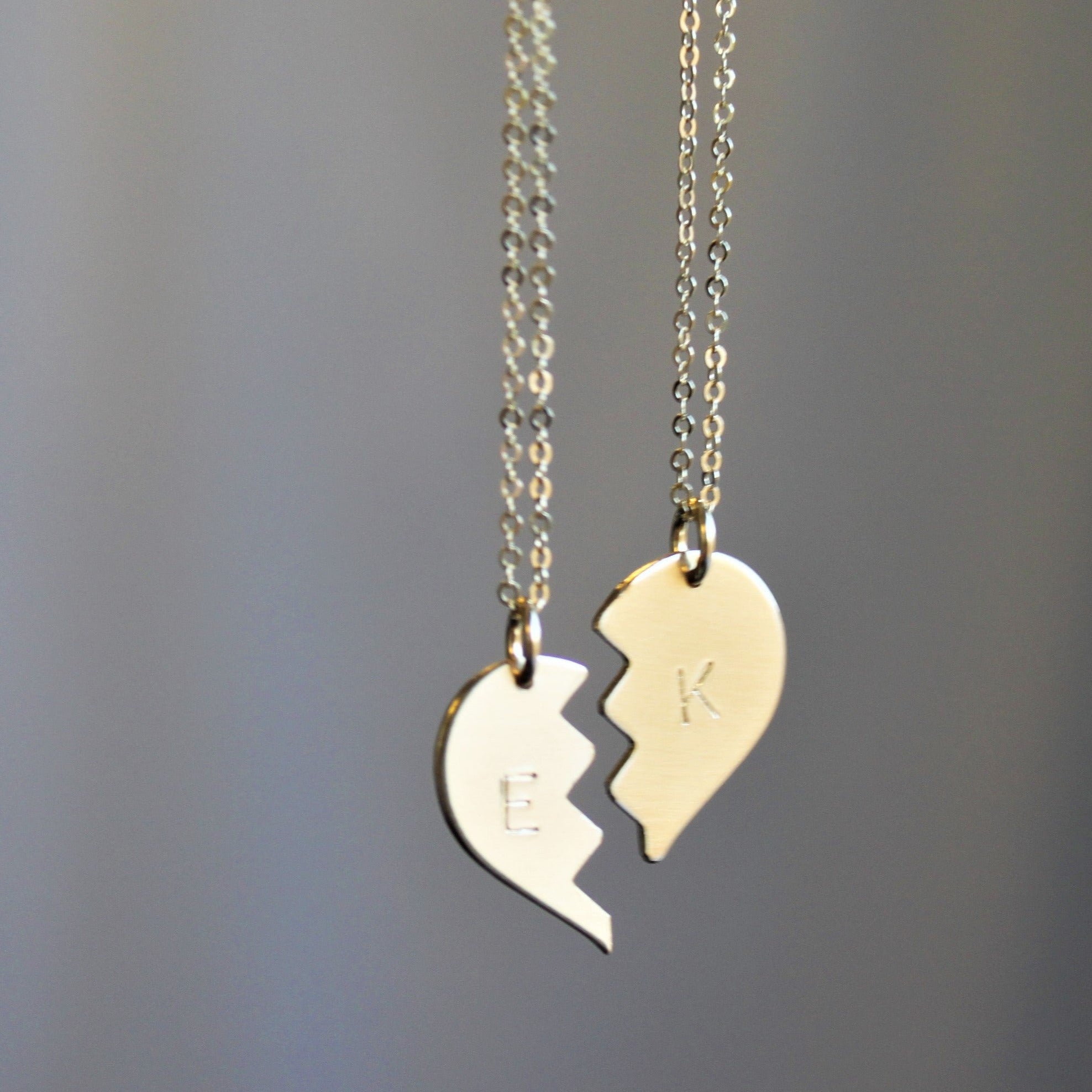 Gold,Rose Gold And Silver Sterling Silver Broken Heart Iced Out Pendant  With Chain Unisex Jewellery
