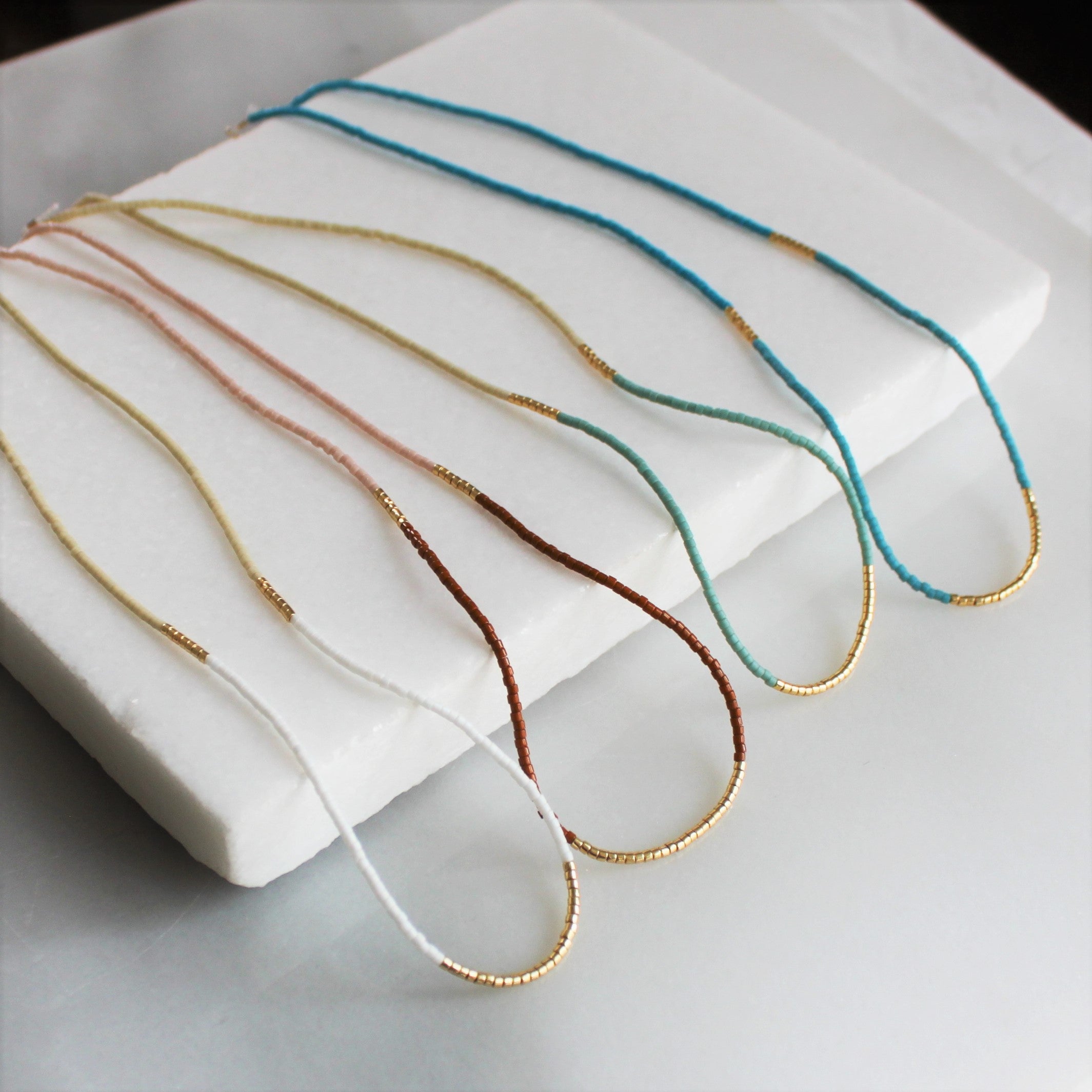 Lithe Beaded Necklace - Choose your color – The Silver Wren