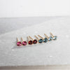 Tiny Gemstone Earrings 3mm