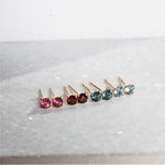 Tiny Gemstone Earrings 3mm