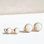 Gold Opal Studs