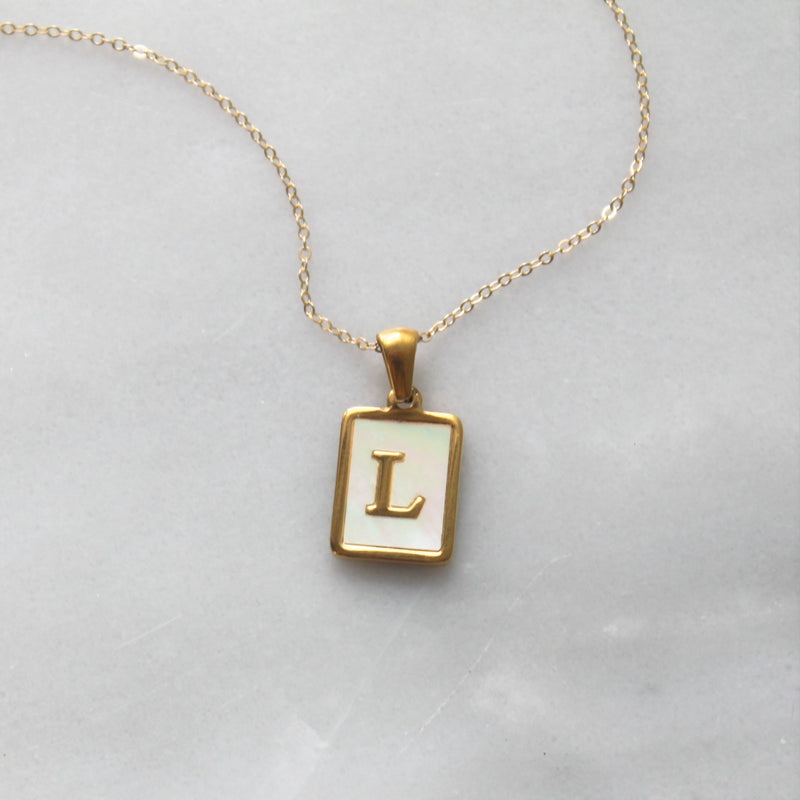 MOP Initial Necklace