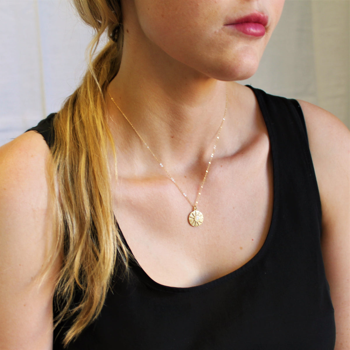 Opal Sun Necklace