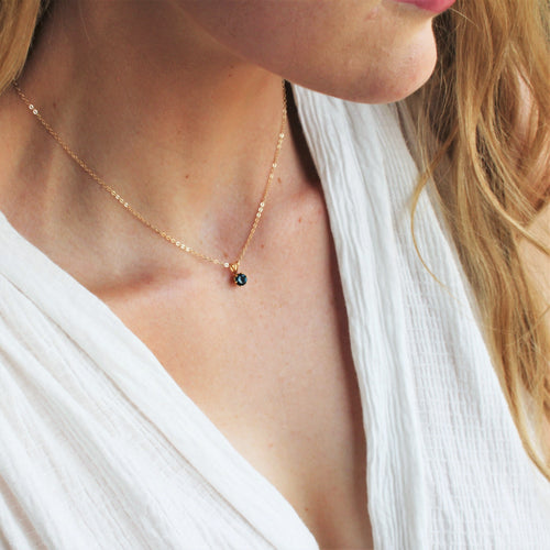 London Blue Topaz Solitaire Necklace